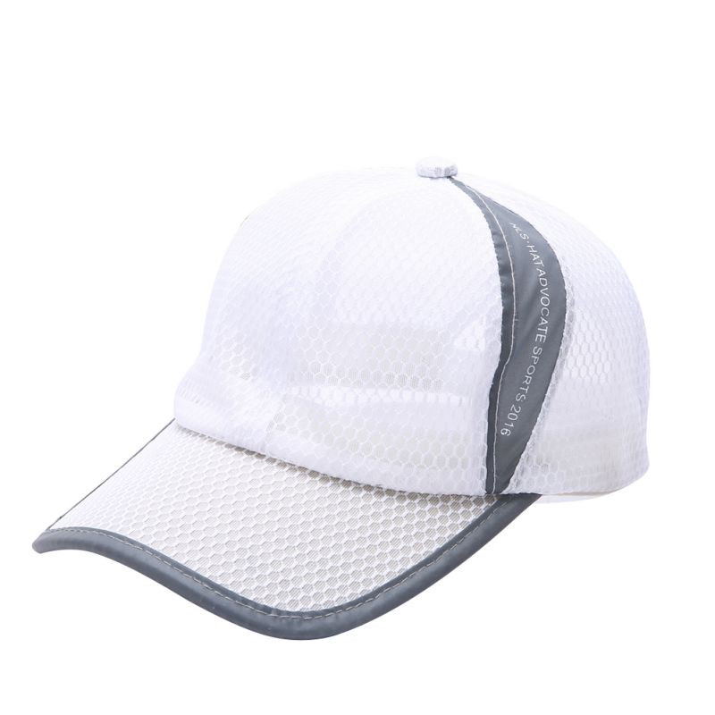 Tennis Cap Baseball Hoed Vrouwen Mannen Schuine Rand Patchwork Polyester Outdoor Sport Wandelen Vissen Mesh Golf Cap Hoofddeksels !: WHITE