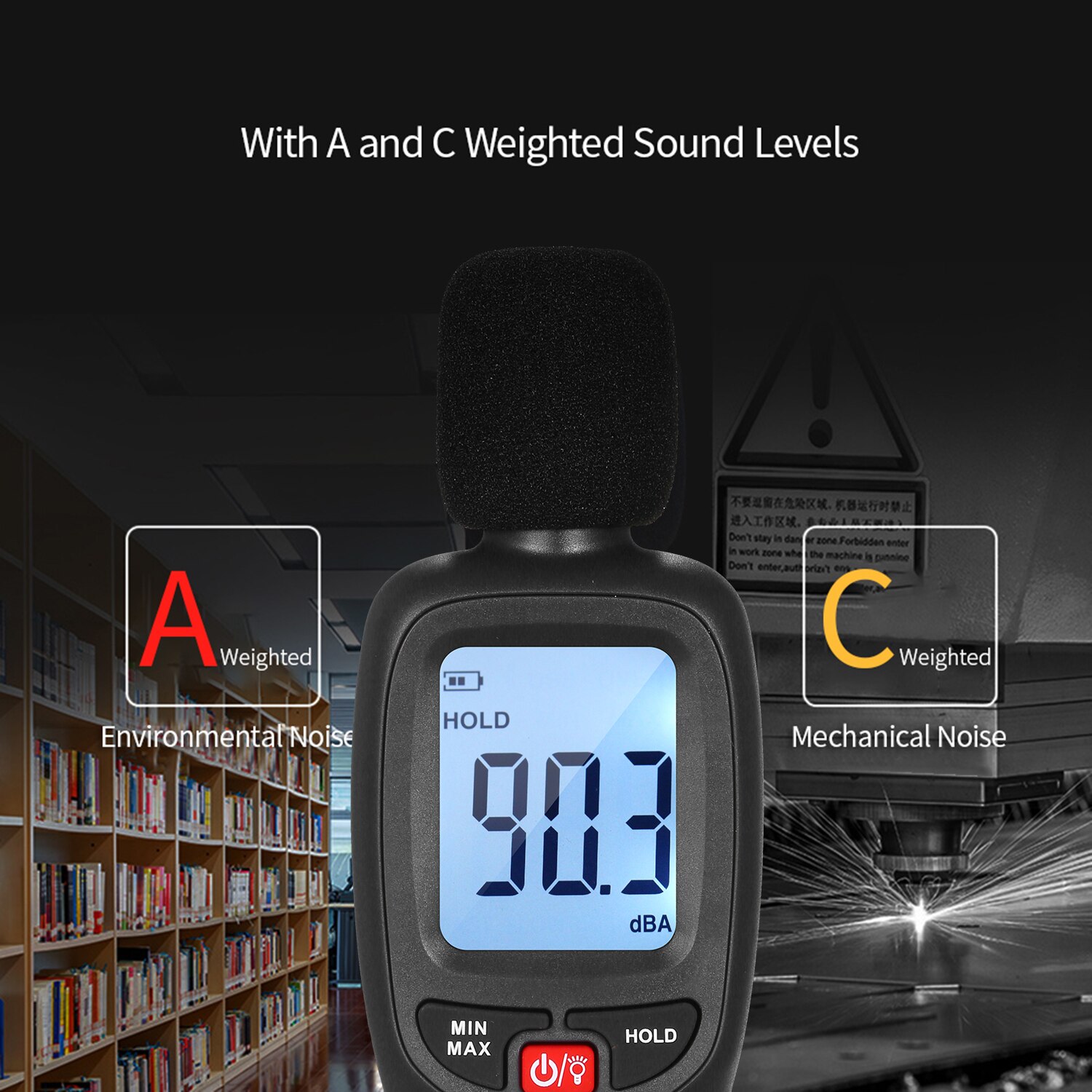 Mini Lcd Digitale Noisemeter Sound Level Meter 30-130dB Noise Volume Meetinstrument Decibel Monitoring Tester
