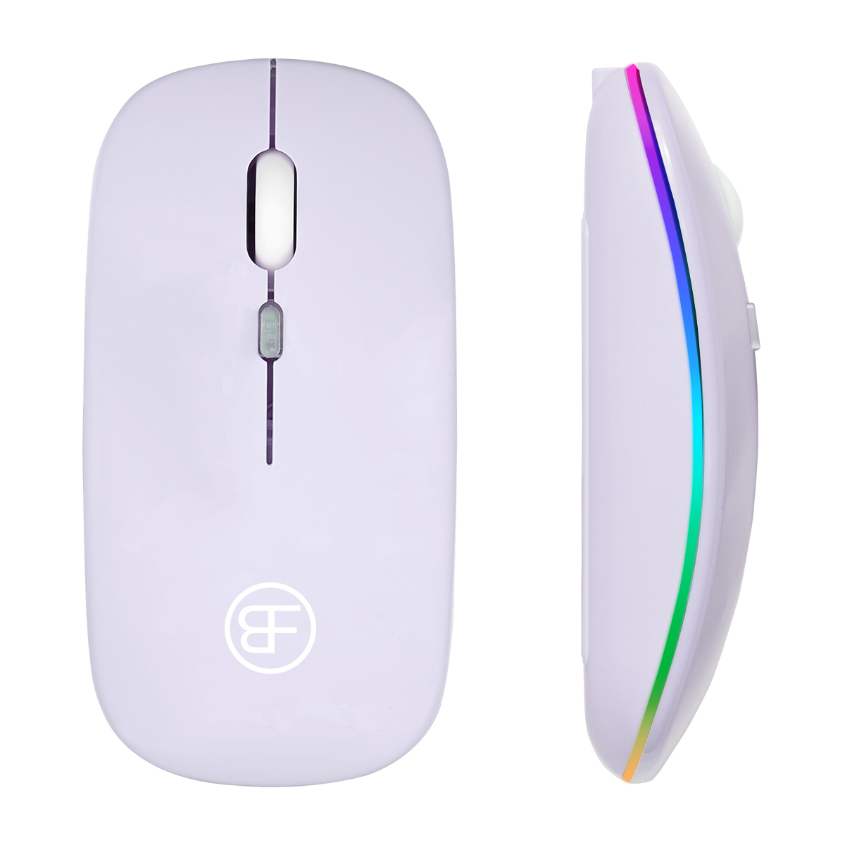 Wireless Mouse Rechargeable RGB Mice Wireless Computer Mouse LED Backlit Ergonomic Gaming Mouse For Laptop PC: Light Purple