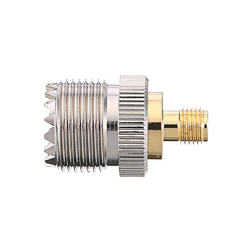 2 sztuk Adapter do anteny S021A SMA-F do UHF-F SO239 dla Baofeng UV-5R PX-777 PX-888 niklowane żeński do żeńskiego złącze antenowe