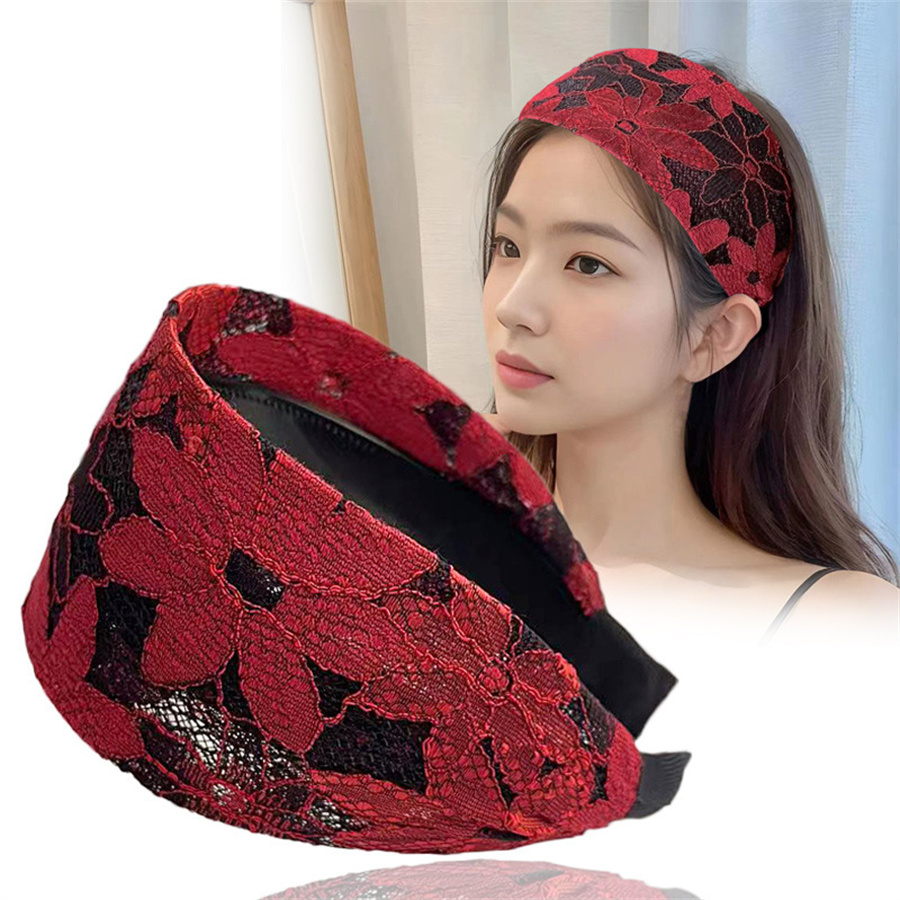 antiskid Wide Women Hairband Solid Lace Turban Solid Elastic Hair Bands Hair Accessories Headband for Women Girls Headdress