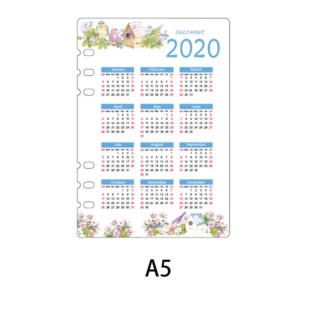 1 Pcs Jaar Kalender 6 Gaten Index Divider Dagboek Bindmiddel Wekelijkse Planner Notebooks A5 A6 Kantoor School Briefpapier Leveringen: Style1-A5