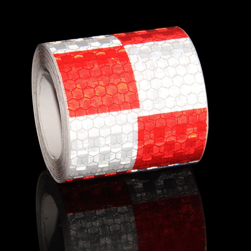 5x300CM Car Reflective Tape Decor Decals Car Warning Safety Reflectante Tape Film Car Reflector Sticker Car Accessories Exterior: White Red