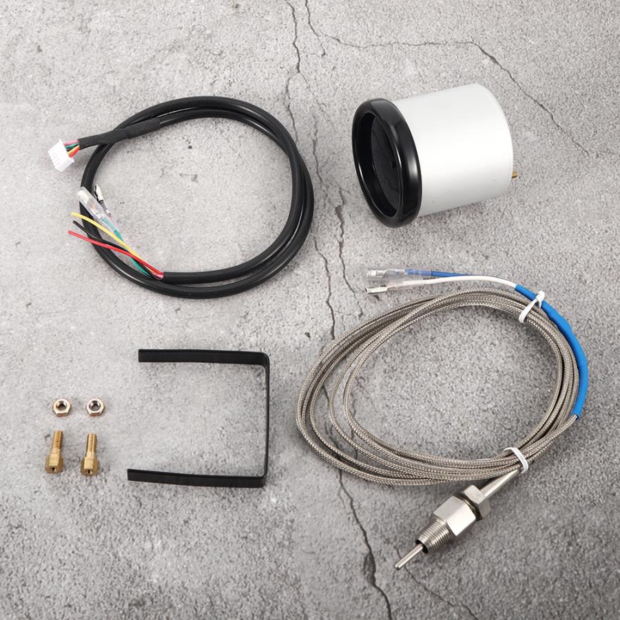 Colorful LED Car Exhaust Gas Temp Gauge Ext Temp Meter EGT Sensor 52mm/2.0in Exhaust Temperature Gauge
