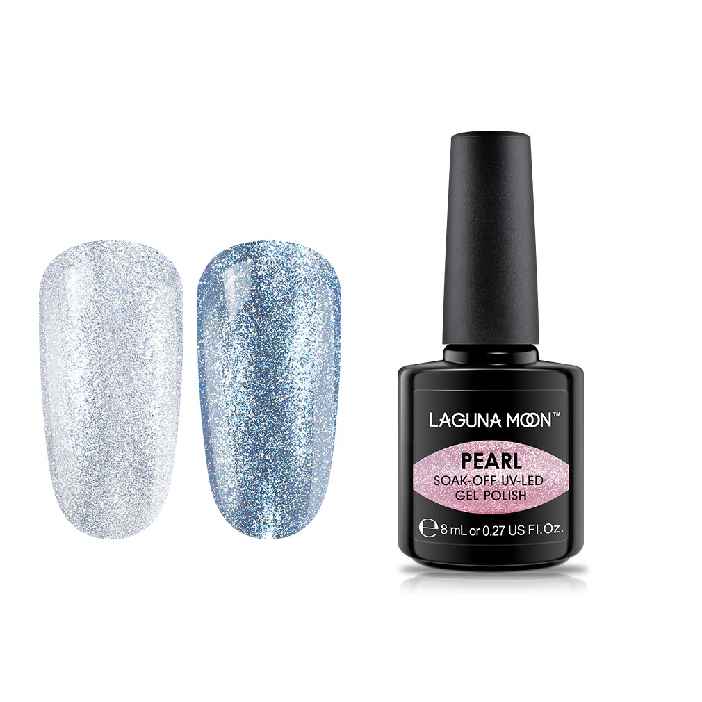 Lagunamoon glänzend Perle Gel Nagellack UV LED Tränken Weg Langlebige Mangel Mangel Manikübetreffend Gel Nagellack funkeln 8ml: 23003
