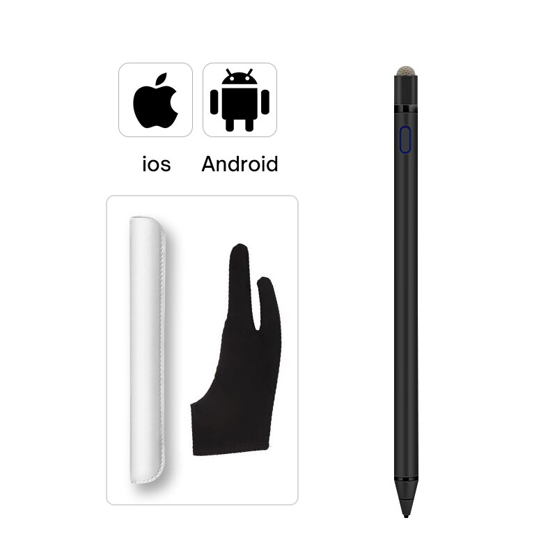 Lápiz Stylus para Apple, lápiz táctil para teléfono, iPad Pro, Samsung, Huawei, Xiaomi, tableta móvil, IOS y Android: Black hat