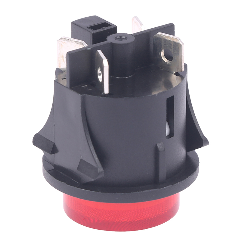 Ps18-16-2 røde trykknappbrytere med lys 4- pinners berøringsbryter med strøm 16a 250v elektrisk rund vippebryter 28*23.2mm