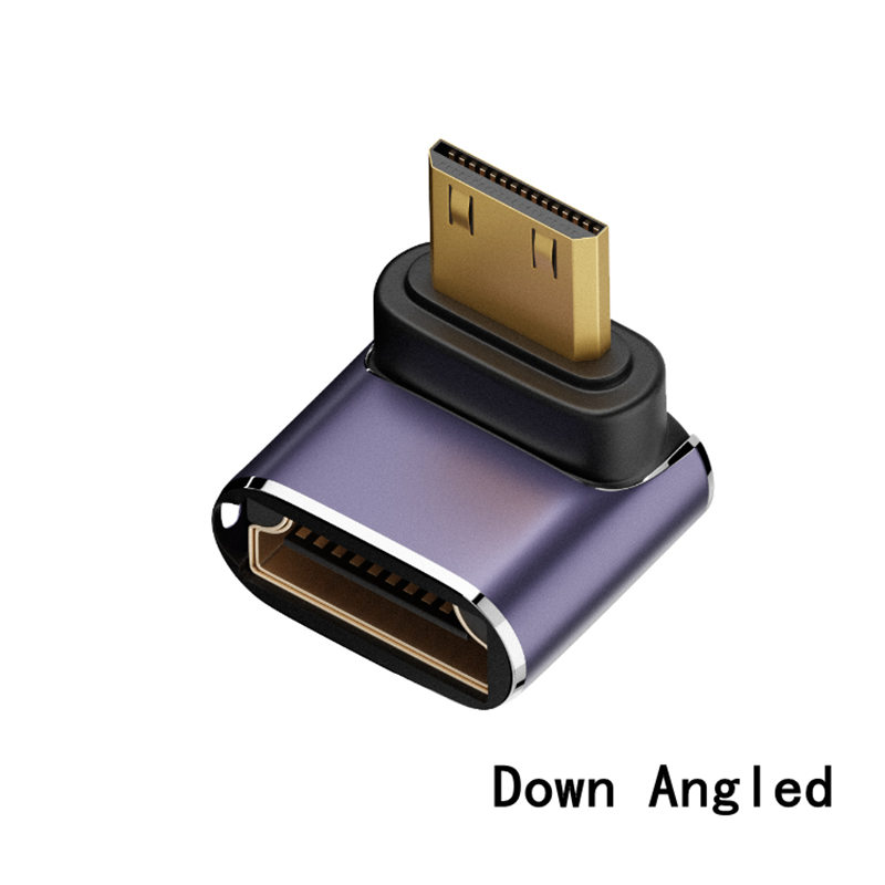 8k 4K 120Hz 270 90 graden schuine adapter Mini Micro naar HDMI-compatibel U-vorm L-type HDMI-splitter Man-vrouw-converter: Roze