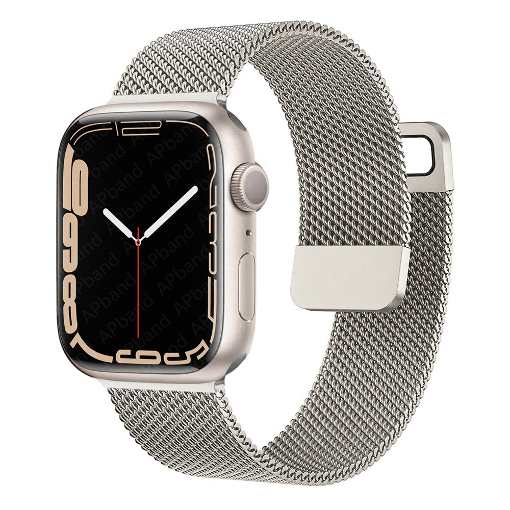 Milanolainen loop-ranneke apple watchille, metalliranneke 45mm 44mm 41mm 49mm 38mm 42mm iwatch series 9 8 7 6 5 4 se ultra -kellolle