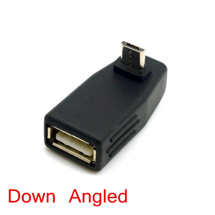 Left & Right & Up & Down Angled Micro USB male to USB 2.0 female Host OTG adapter Connector