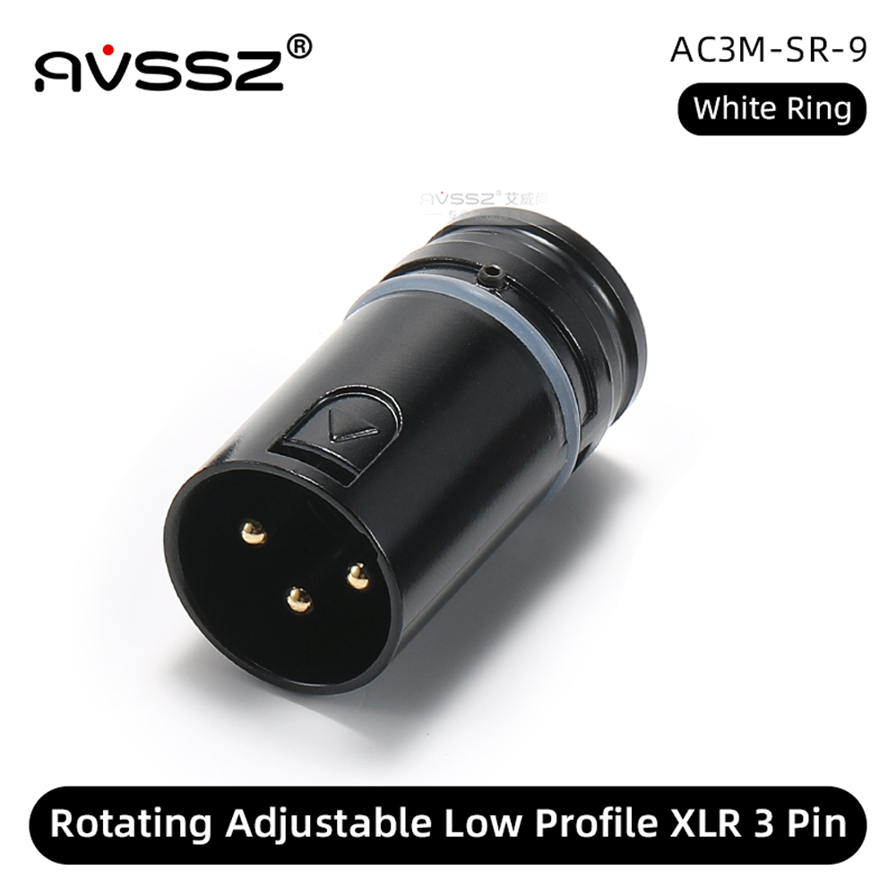 AVSSZ Low profile 3 Pin XLR Cable Connector 90° 360 Rotateable XLR Plug with Wrench, for Microphone Audio Mixer Headphone Amp: green