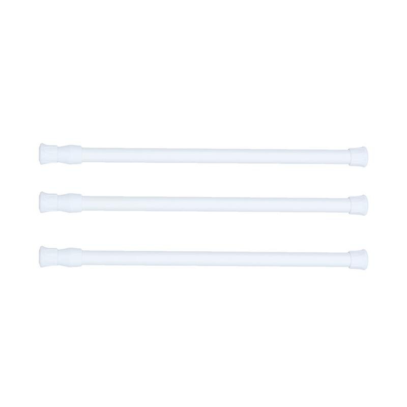 Extendable Bar Spring Adjustable Aluminum Alloy Pole Rod for Portiere Window Curtain: 3pcs