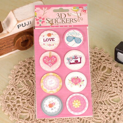 Flower Scrapbooking Stickers Handmade 3D Decorative Stickers For DIY Album,Kids Craft Stickers: Number 01