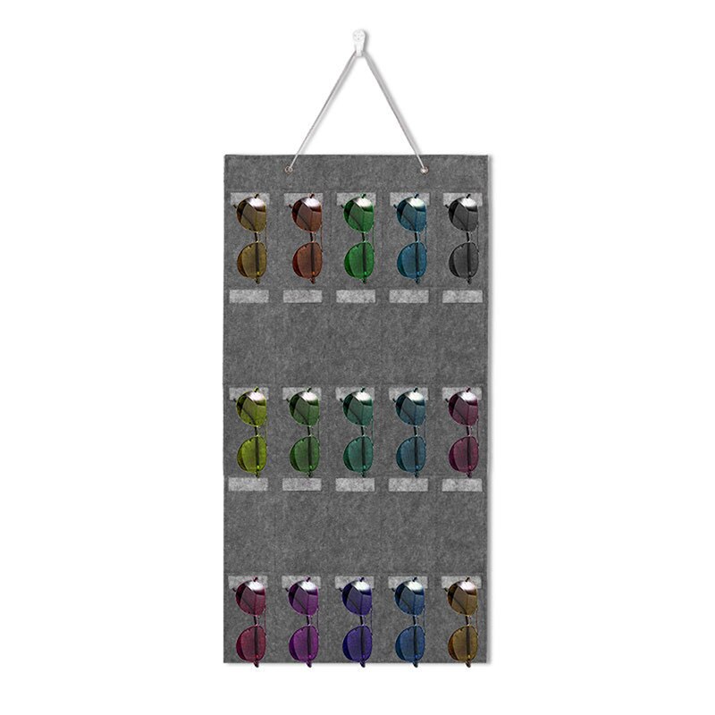 Practical Glasses Organizer Storage Wall Hanging Bag Sunglasses Eyeglass Container Hanging Pouch: style 3