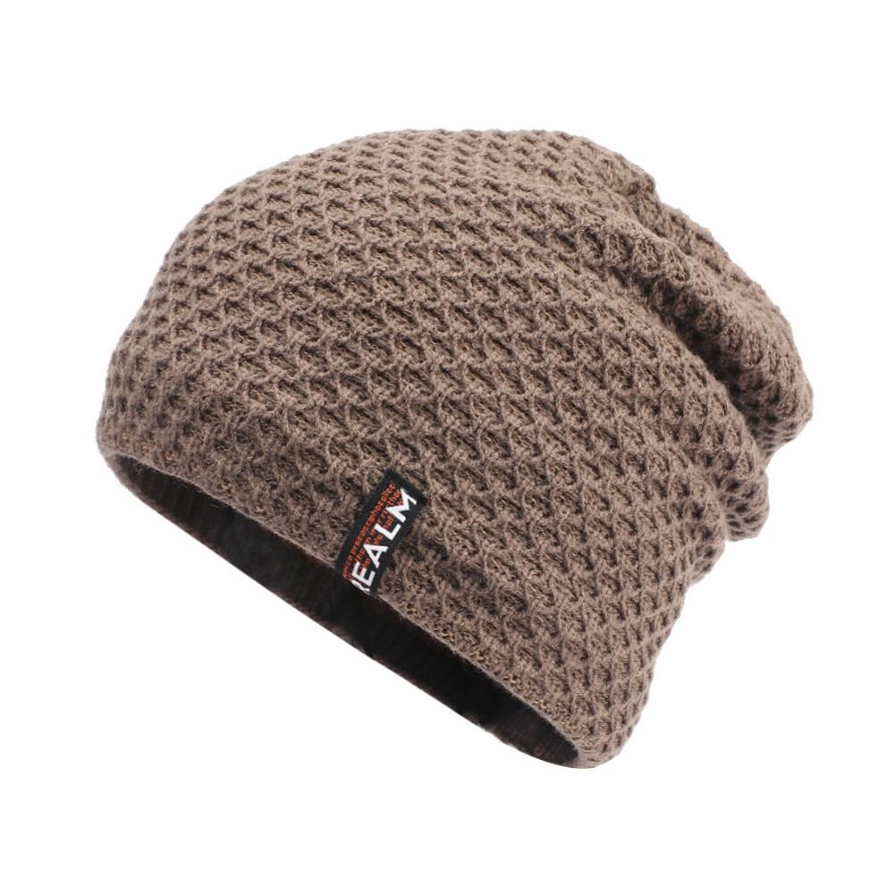 Lässige beanies für damen und herren, skimützen, radmützen, wintermützen, outdoor-sportmützen, warme, fleecegefütterte oversize-strickmützen, totenkopfmützen: Khaki