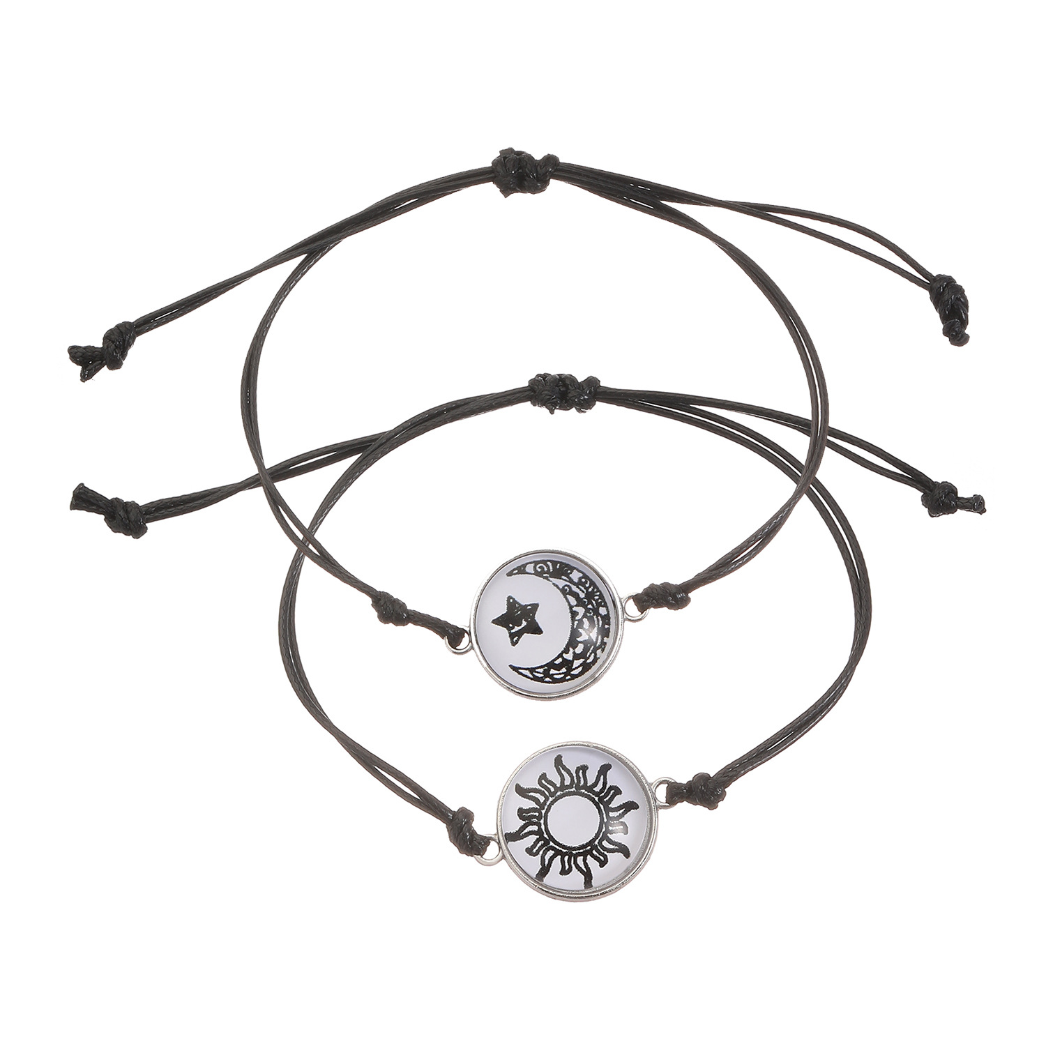 Bracelets de Couple lumineux romantique soleil lune pour femmes et hommes, corde tressée à la main, Bracelet assorti, bijoux de saint valentin