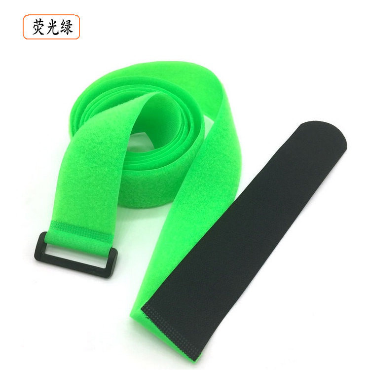 2Pcs 5 Cm * 200 Cm Verstelbare Nylon Reisbagage Haak En Looptape Bagage Cross Verpakking Riem Bagage Koffer beschermende Bandjes: Fluorescent green