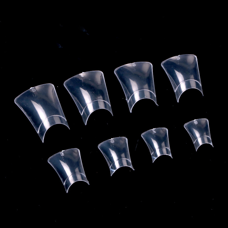 Extensiones de uñas postizas de pato de pico corto, media punta acrílica Natural transparente, manicura francesa, 500 unids/lote por bolsa