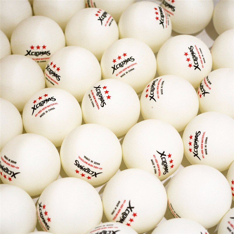 XCLOHAS nowy materiał 3 gwiazdkowe piłeczki robić tenisa stołowego zestawy z angielskim oznaczonym ABS plastikowe piłki robić świst-ponga piłki treningowe 30/50/100 szt.