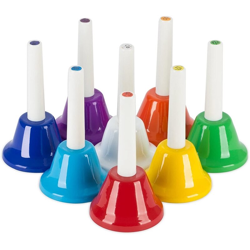 8x Note Metal Children Bell Set Children Musical Instruments Music Toys Percussion Instruments: Default Title