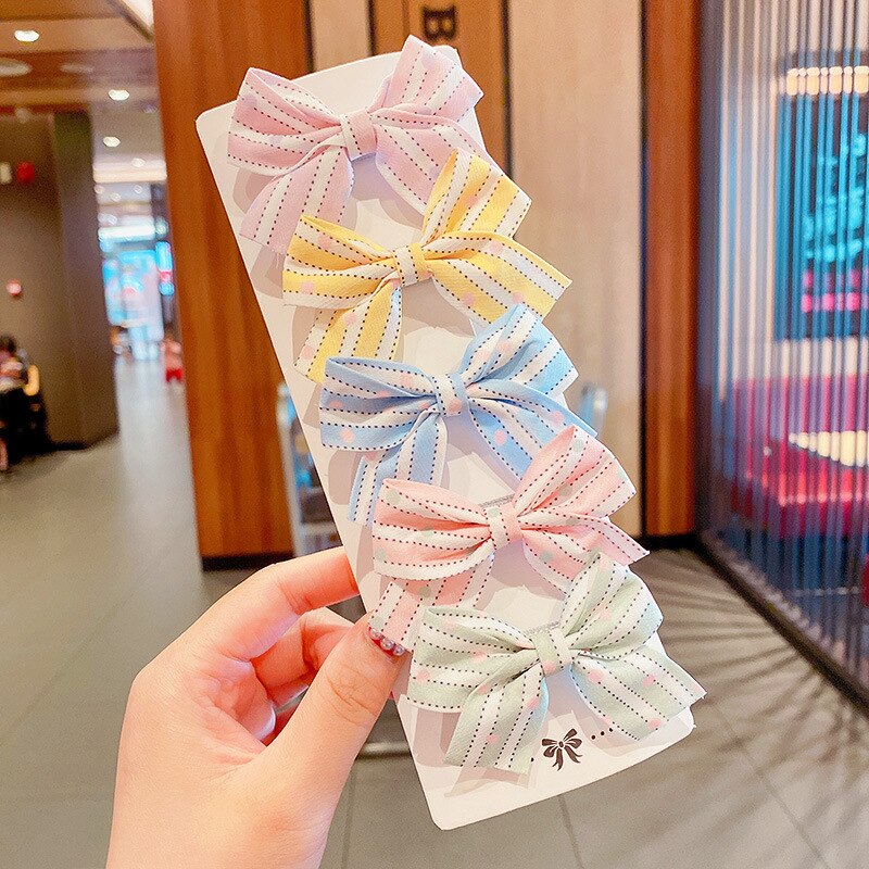 5/10 Pcs/Set Leuke Baby Haar Clips Bloem Rooster Bows Kids Meisjes Haarspelden Dot Kinderen Hoofddeksels Haarspeldjes Baby Haar accessoires: L07