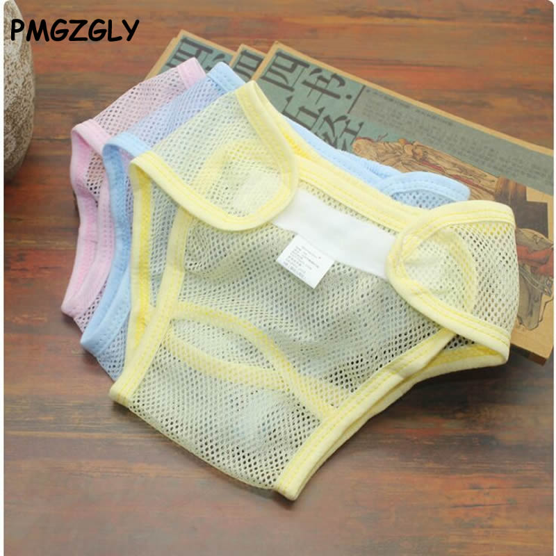 Pañales reutilizables para bebé, malla de bolsillo, rejilla transpirable, estilo veraniego, lavable, 3 unids/lote