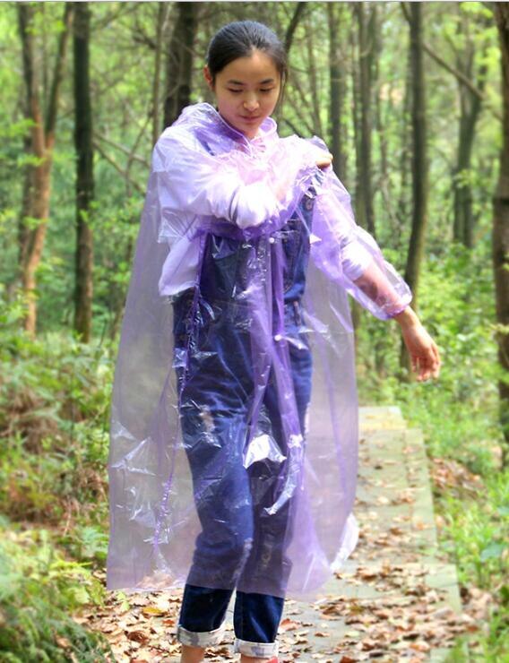 Children Disposable Raincoat Thickened Collar Loose Sleeve Outdoor Raincoat The Same Style For Mother And Child: Colore rosa