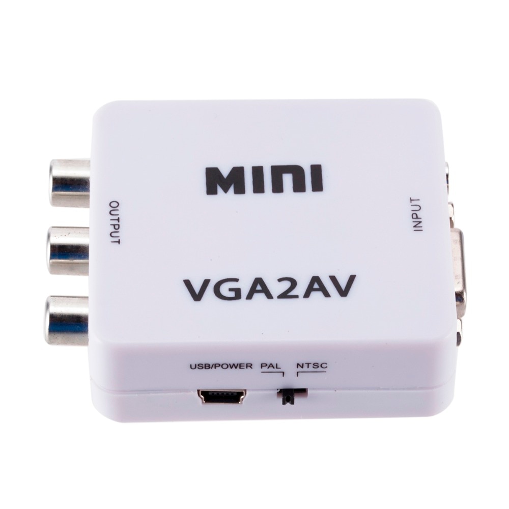 VGA to AV Mini Converter Scaler Adapter Support 1080P VGA2AV Converter PC to TV HD Computer to TV