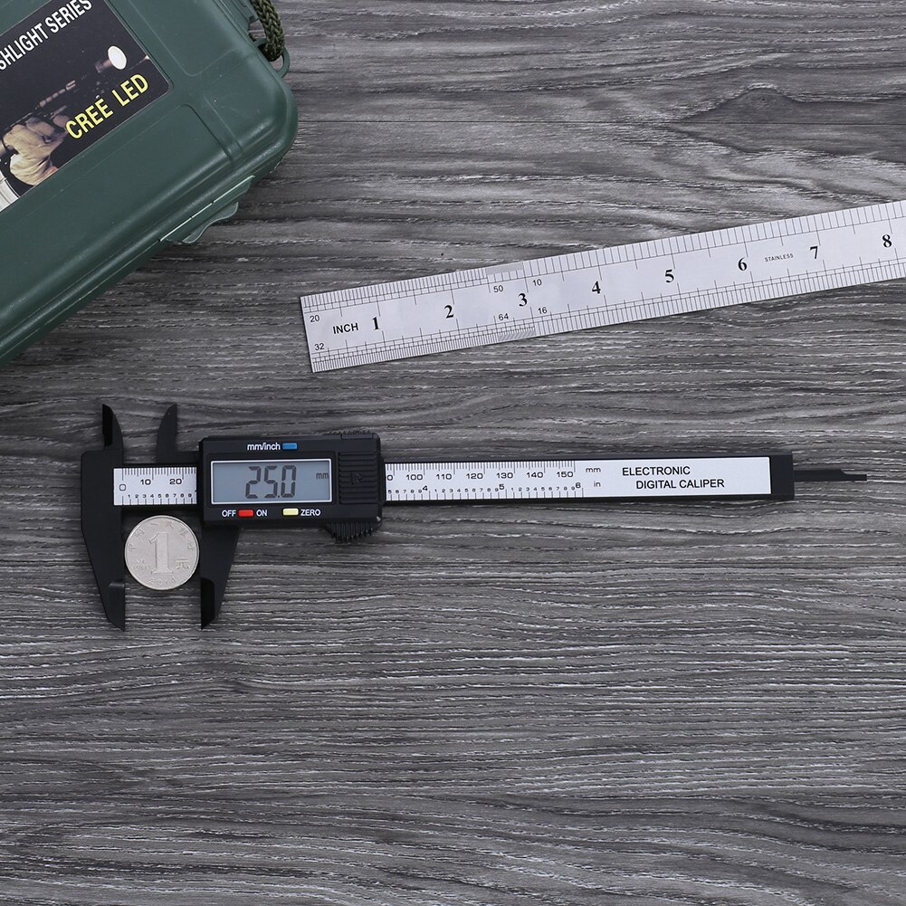 Electronic Digital Display Plastic Vernier Caliper 0-150mm Micrometer Measuring Tool Ruler Accuracy Gauge