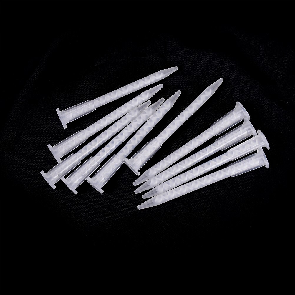 10Pcs Polypropylene Mixing Tube Nozzle Epoxy Resin Tool Dispenser Static Mixer Nozzles MA5.4-17S AB Glue Mixing Head
