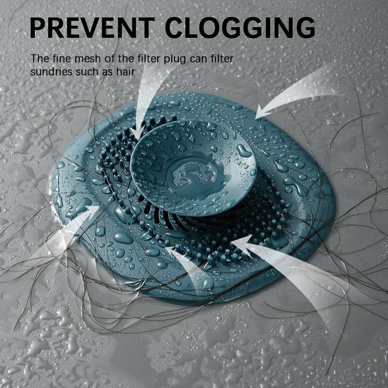 Bathroom Drain Cover Silicone Sink Filter Plug Hair Catcher Bath Stopper Plug Sink Shower Filter Kitchen Accessory