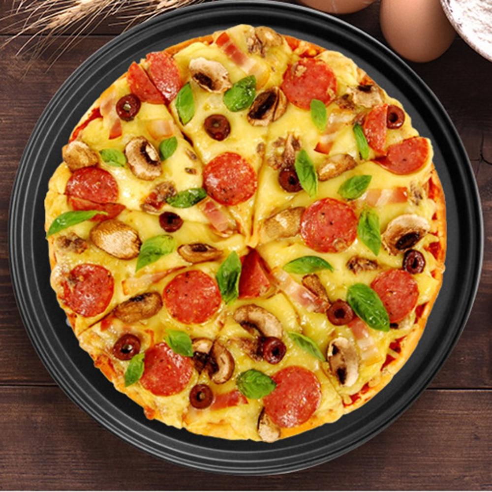 32CM Carbon Steel Non-stick Pizza Baking Pan Mesh Tray Plate Round Deep Dish Pizza Pan Tray Mould Bakeware Baking Tool