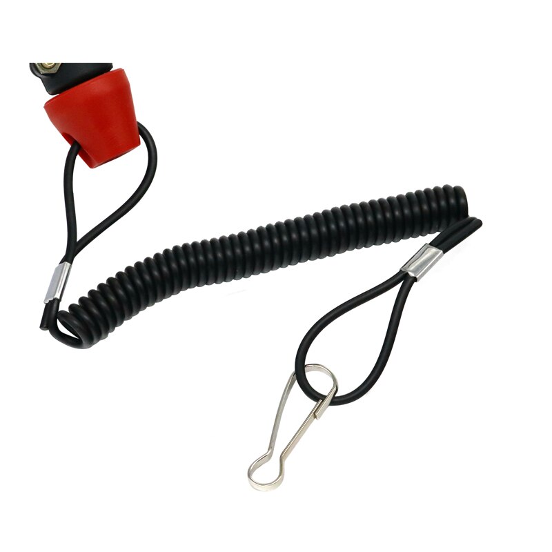 MotoLovee Motorcycle Safety Black Universal Engine Stop Tether Lanyard Closed Kill Switch For Quad Bike