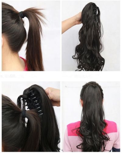 Lange Rechte Synthetische Paardenstaart Vrouwen Ombre Hair Stuk Staart Hoge Temperatuur Fiber Pony Tail Hair Extensions voor Dame