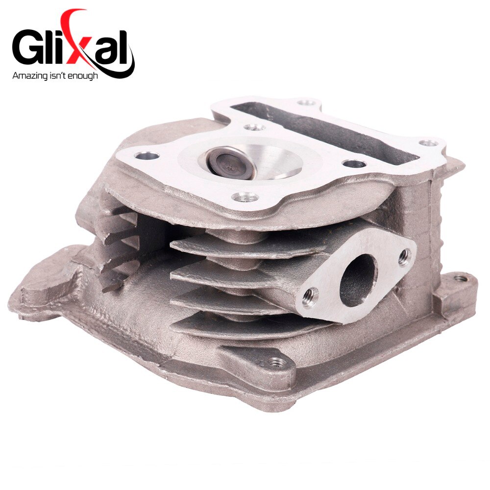 Glixal GY6 100cc Chinese Scooter Engine 50mm Big Bore Cylinder Head Assy for 4T 139QMB 139QMA Roketa ZNEN Moped (69mm valves)