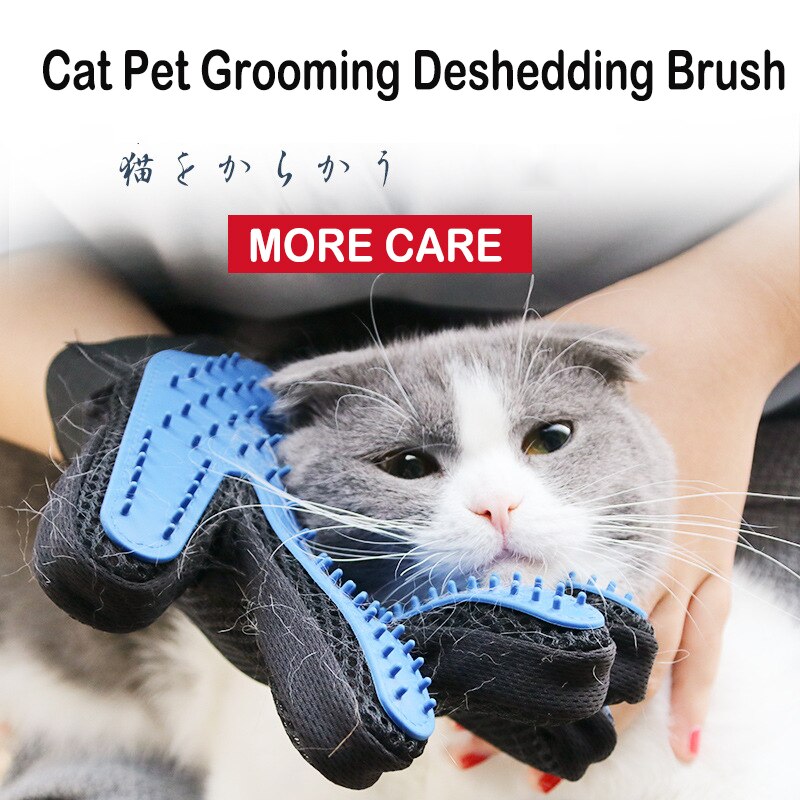 Voorraad Kat Grooming Handschoen Voor Katten Wol Handschoen Pet Haar Deshedding Borstel Kam Handschoen Voor Hond Reiniging Massage Handschoen voor Animal