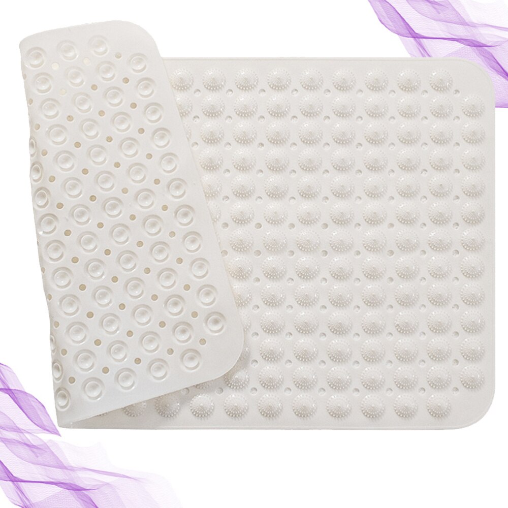 1Pcs Durable PVC Floor Mat Bathroom Foot Mat Skid Resistance Foot Mat Shower Floor Mat(White)