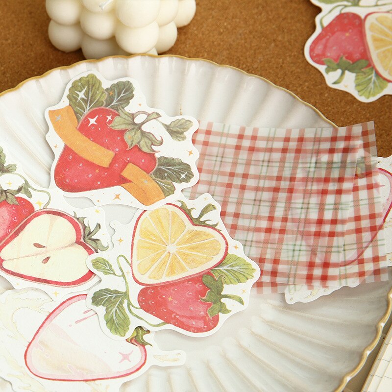 30 Sheets/pack Fruit Litmus Paper Memo Pads Loose Leaf Terra Paper Grid Pattern Writable Notepads Student School Stationery