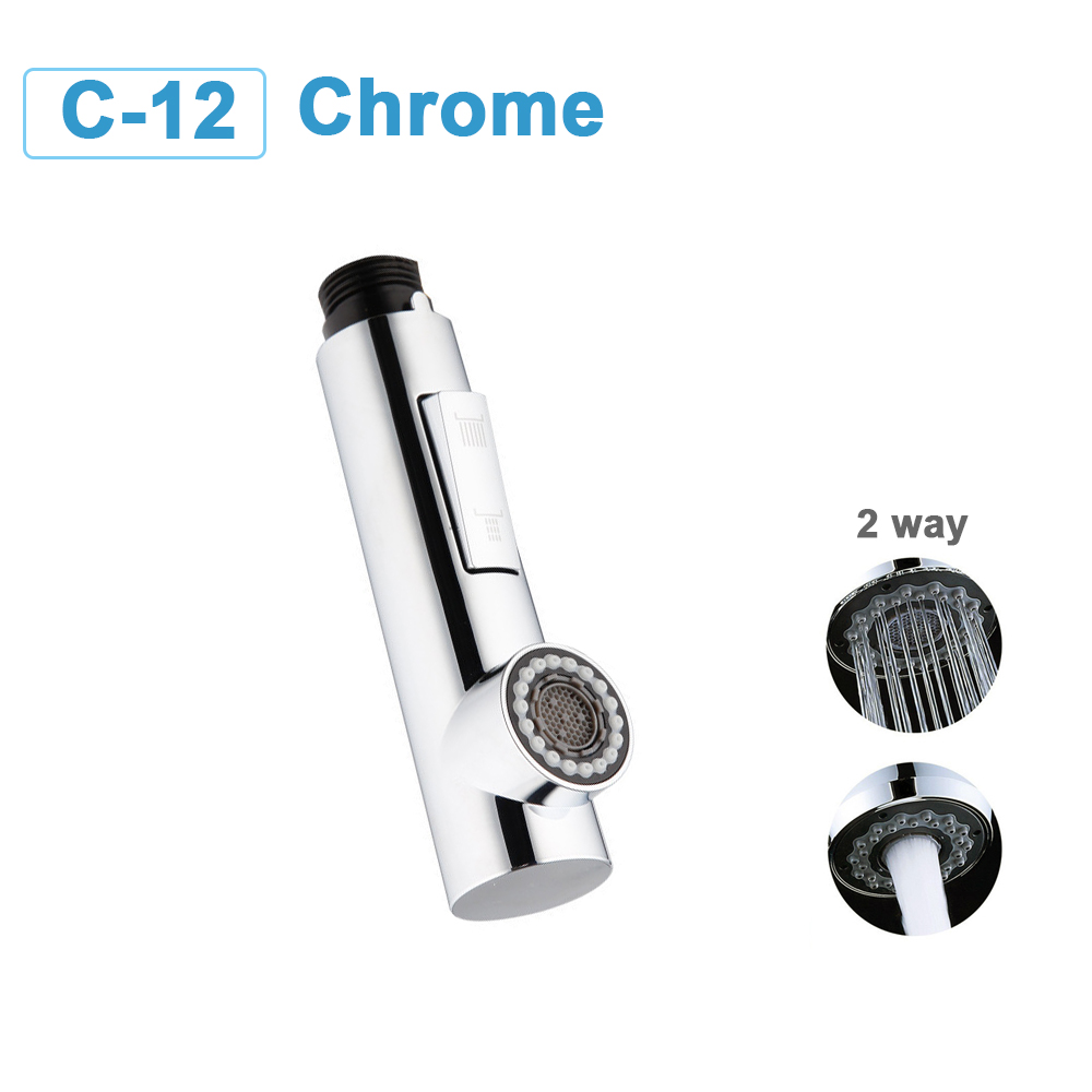 G1/2 Kitchen Faucet Head Pull Out Shower Nozzle Sprayer Bathroom Sink Tap Replacement Accessory Black Silver Golden Head Aerator: army green