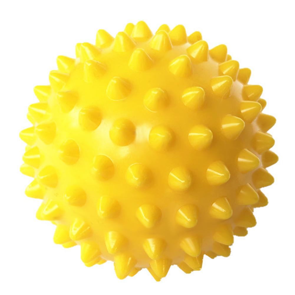 Fitness pvc hånd massage bold pvc såler pindsvin sensorisk træning greb bolden bærbar fysioterapi bold 6.5cm gratis skib: Gul