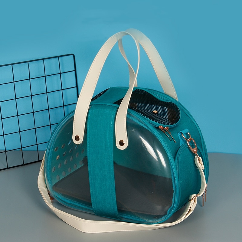 Soft Comfortable Pet Bag Foldable Cat Outing Bag Blue Pet Backpack PVC Space Capsule Cat Bag Transparent Portable Cat Bag