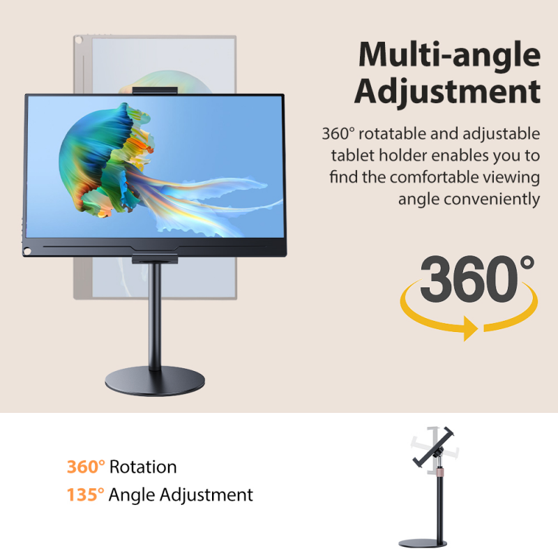 Draagbare Vesa Monitor Tablet Houder Verstelbare Monitor Stand Hoogte Tot 24 Cm Staande Tablet Beugel Bureau Mount Bredere Basis