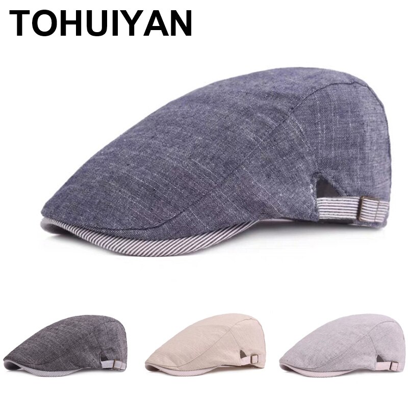 Gorras de algodón de nivel superior para hombre, Boina, gorra Gatsby, gorra plana de verano y otoño, sombreros de conductores para adultos jóvenes