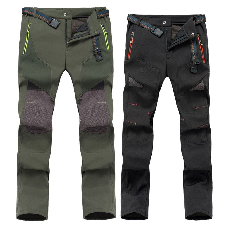 Hiver Solft Shell pantalon hommes Ski pantalon hommes Ski pantalon imperméable neige pantalon épaissir polaire randonnée pantalon Snowboard pantalon