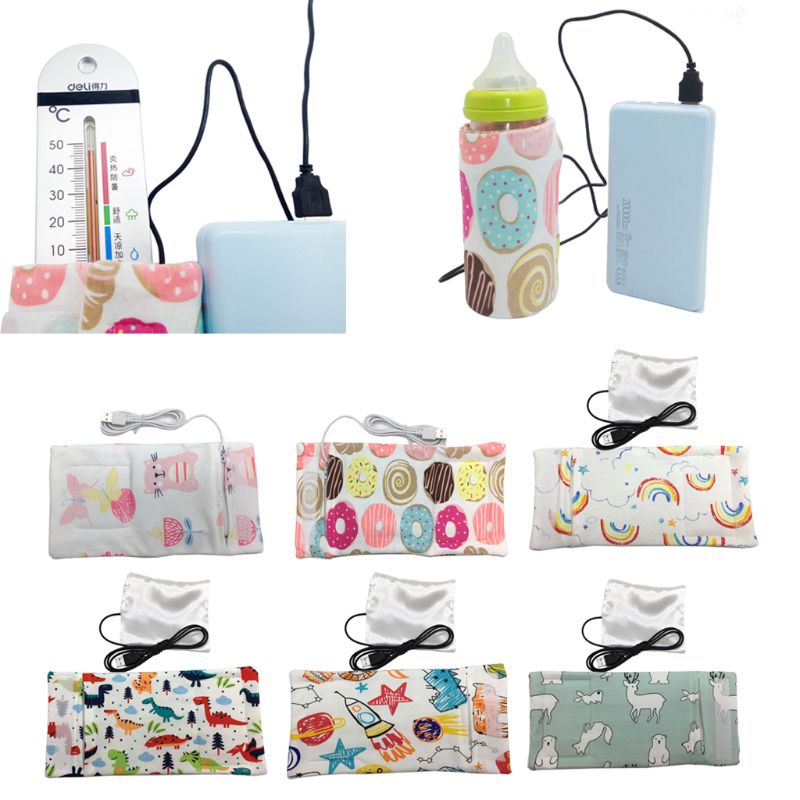 10 väriä matka rattaiden laukku usb maidon vedenlämmitin eristetty laukku vauvan imetyspullon lämmitin 28.0cm*13cm