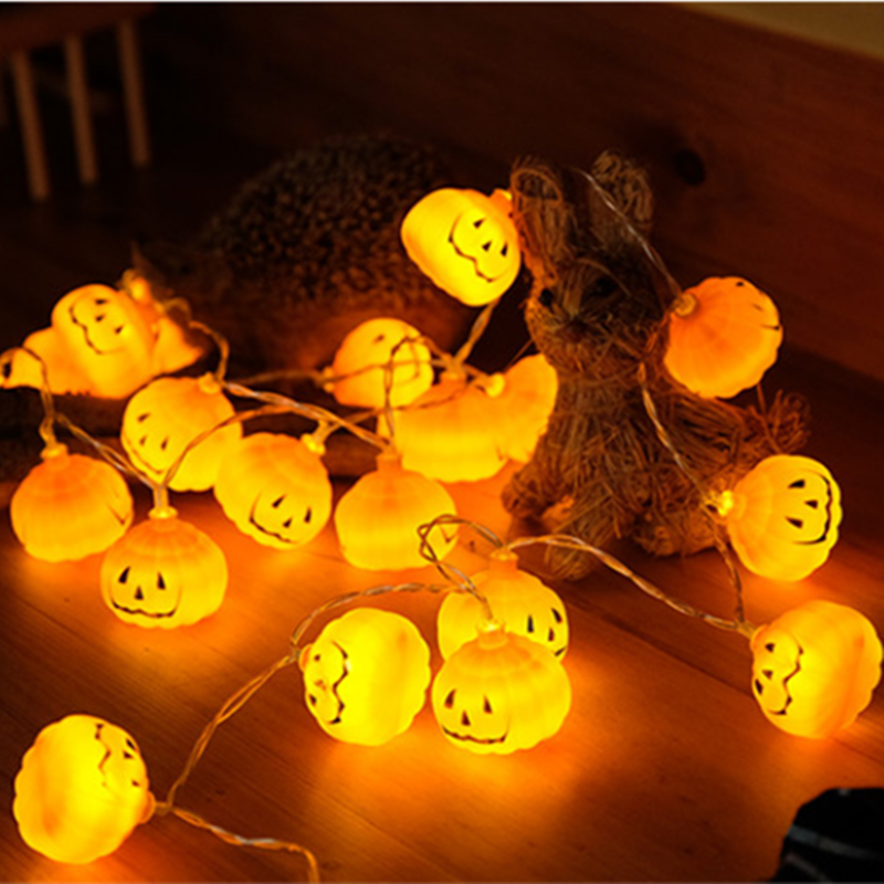 1 Set Pompoen 10 LED String Lights Halloween Decoratie Verlichting Warm Wit Halloween Home Decoratie Accessorie