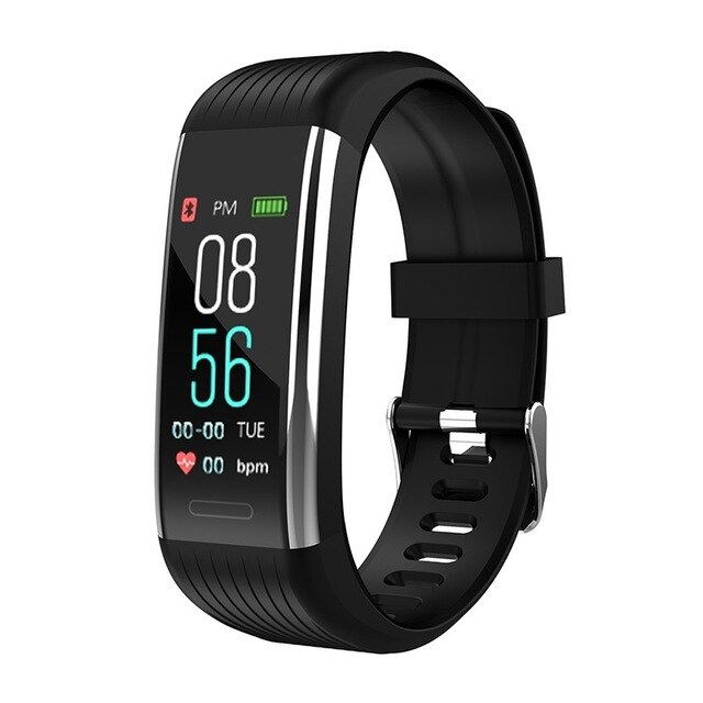 R1 Bluetooth Smart Wristband Band Pedometer Heart Rate Monitor Blood Pressure Fitness Tracker Waterproof Smartband Bracelet: Black Sliver R1