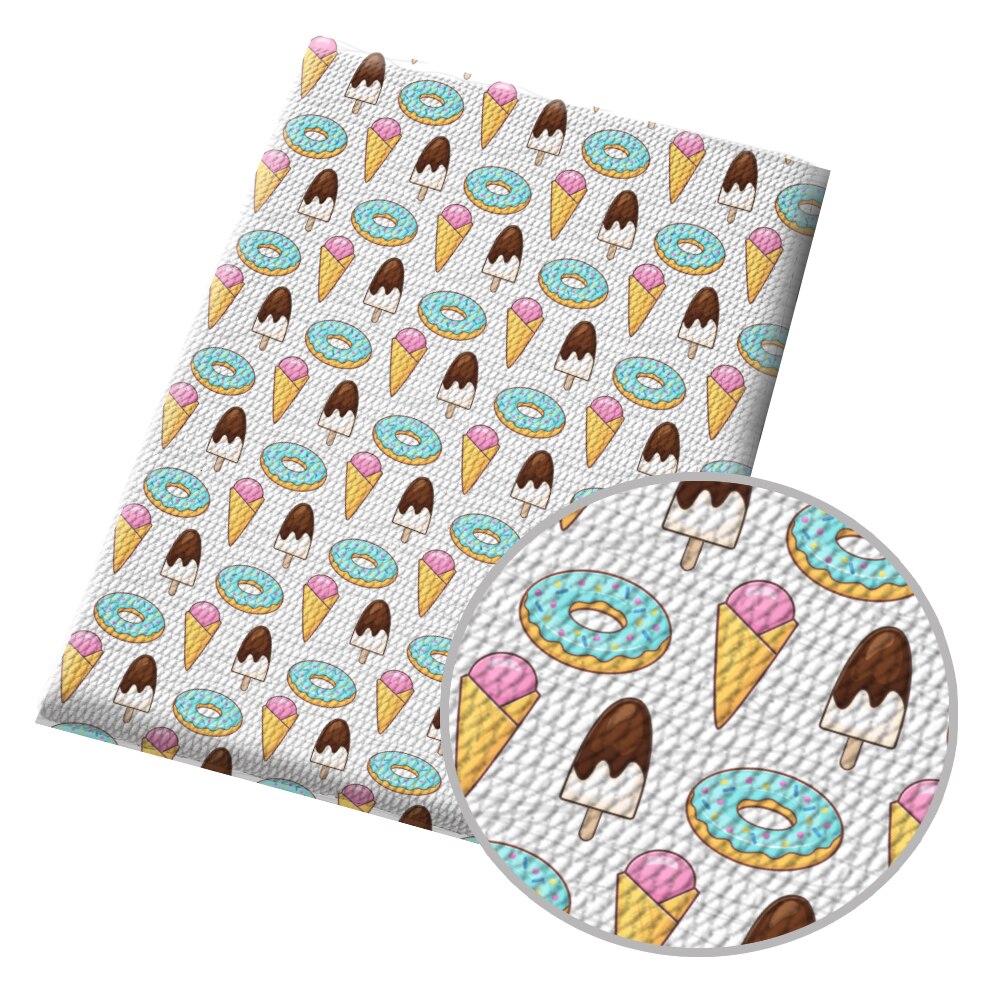 Bubble Fabric Textile Sewing Cloth Fabrics Printed Ice-cream Designs DIY Craft Dress Apparel Sewing Supplies 50*145cm: BL0825