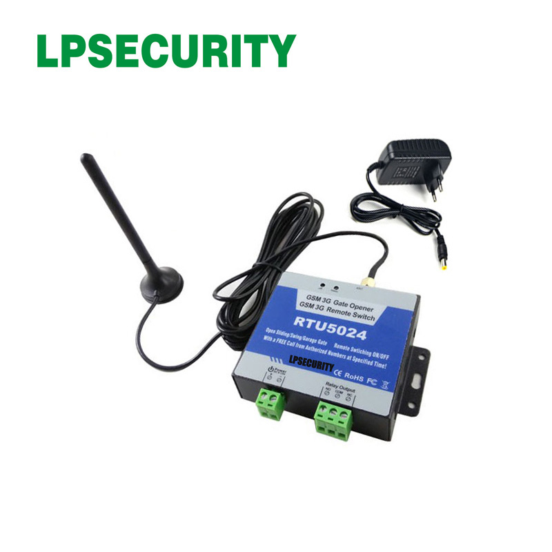 Lpsecurity gsm gate opener relæ switch fjernbetjening on / off switch adgangskontrol gratis opkald sms 850/900/1800 mhz rtu 5024 y 3m antenne