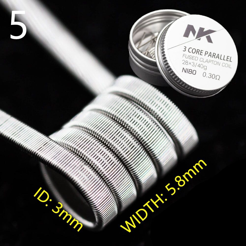 NK Ni80 DIY Coils Clean Prebuilt Triple Fused Clapton Vape Wire Flat Ribbon Heating E-cig RTA RDTA RDA RBA MTL Pre-made Coils